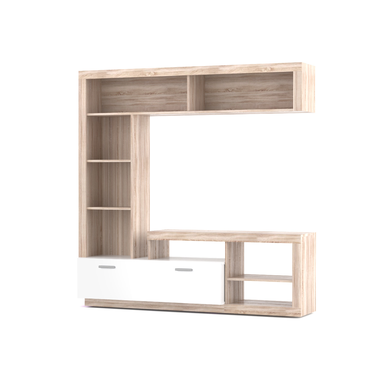 Omarket Σύνθεση Τηλεόρασης Floks 194.5x40.5x170.5εκ Sonoma-Λευκό | P0391-V06 Omarket-AI89276172-5