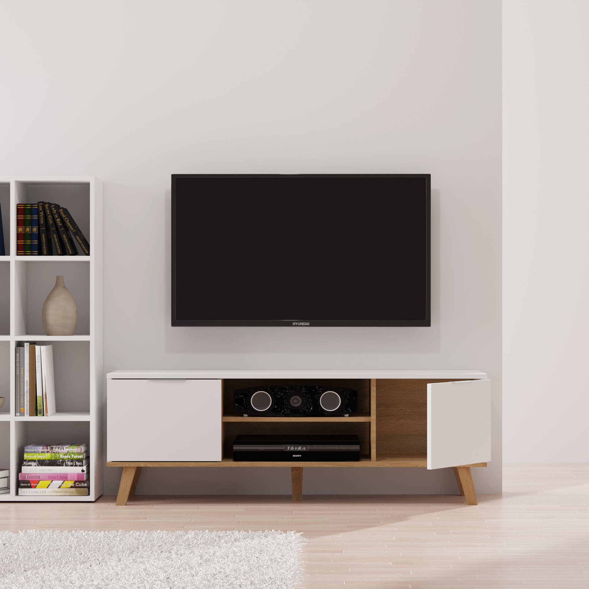 Omarket Έπιπλο TV Victoria Style Λευκό-Σονόμα 143x40x49cm | P0336-V02 Omarket-AI89276117-1