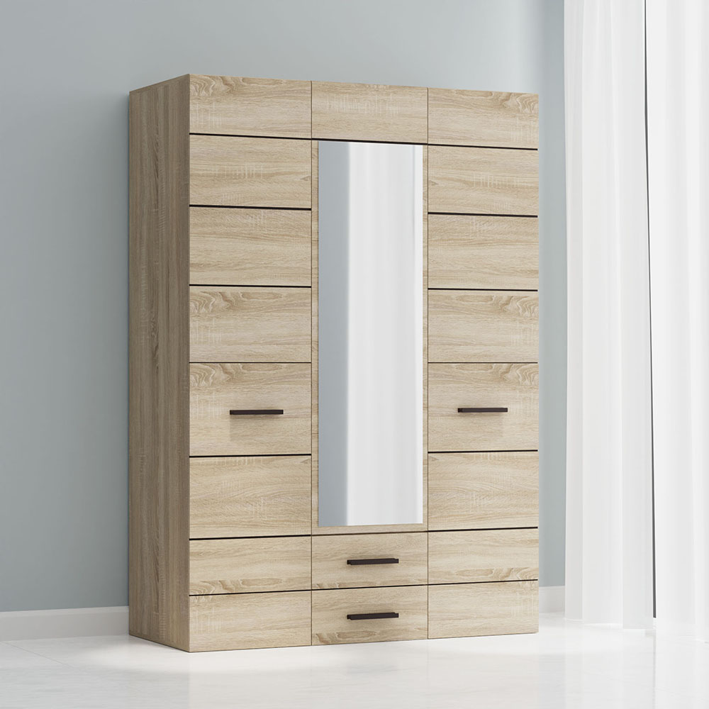 Intrahome Ντουλάπα Τρίφυλλη Solo3D2S Sonoma Wenge 181x58x197cm | P0177-V10 Intrahome-AI89275958-9