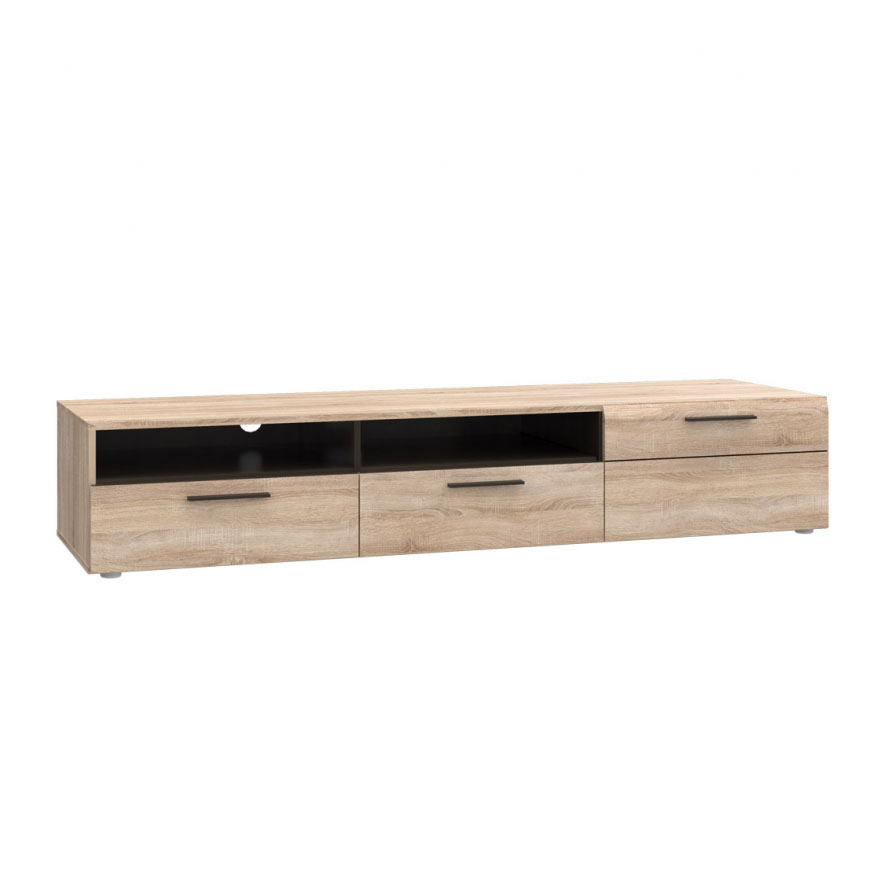 Omarket Επιπλο TV Victoria Line 200x52x34 αριστερό Sonoma-Wenge MDF Καμπυλωτό τελείωμα στις πόρτες | P0340-V05 Omarket-AI89276121-4