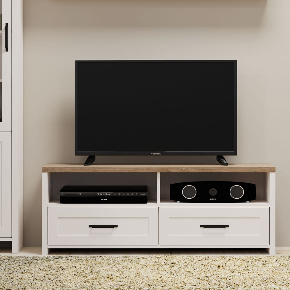 Omarket ΕΠΙΠΛΟ TV VERNE 137.9x45x52.1cm Λευκό-Φυσικός Δρυς | P0342-V01 Omarket-AI89276123