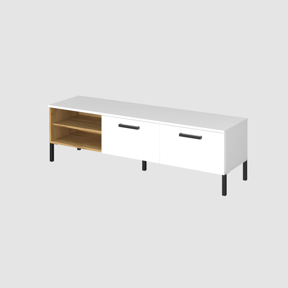 Intrahome Έπιπλο Τηλεόρασης Alessia Collection Χρυσό Δρυς-Λευκό 200x42x45.7cm | P0347-V10 Intrahome-AI89276128-9