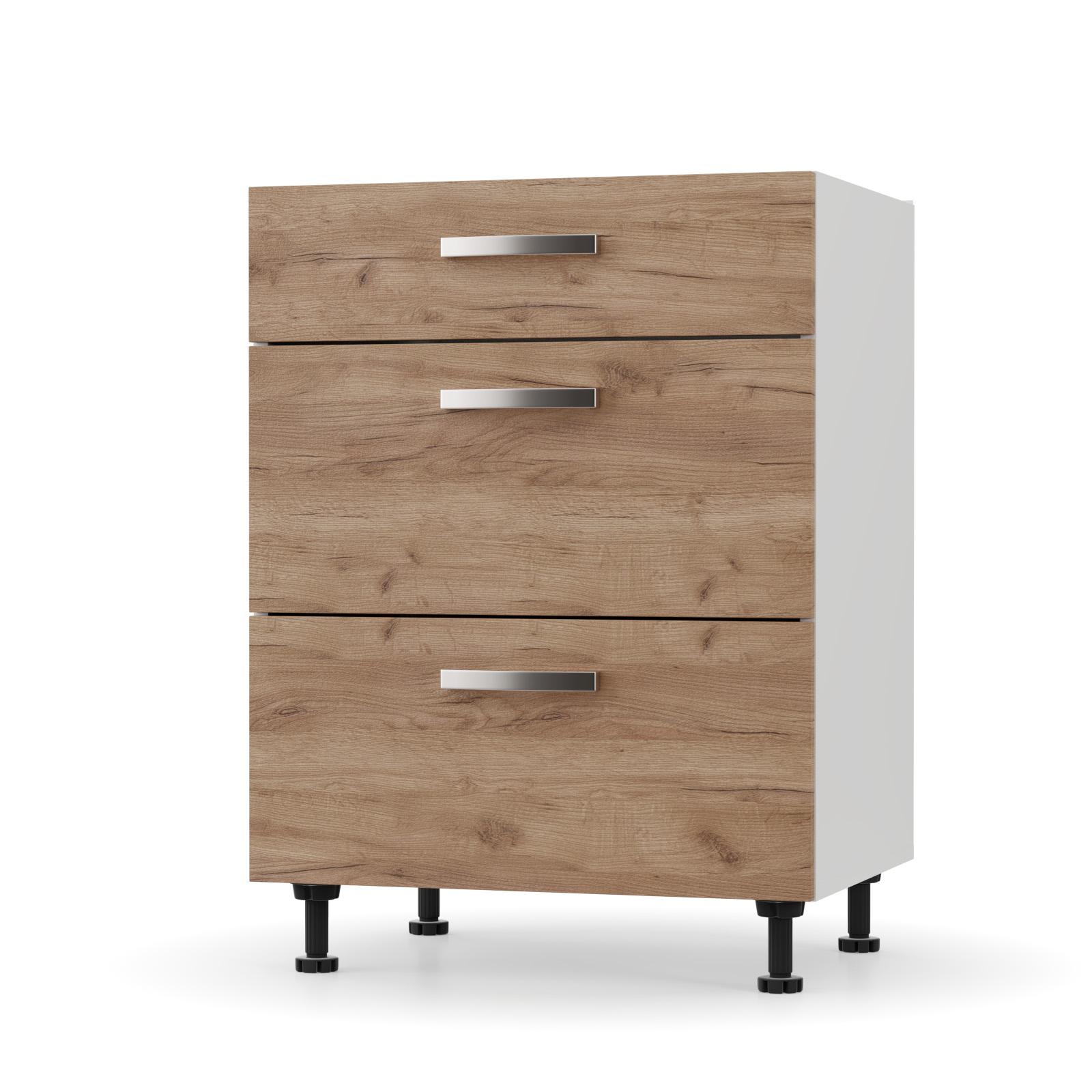 Intrahome CHARLOTΤE Συρταριέρα 125x46.5x82εκ με μεταλλικά χερούλια Χρυσό Δρυς | P0579-V10 Intrahome-AI89276383-9