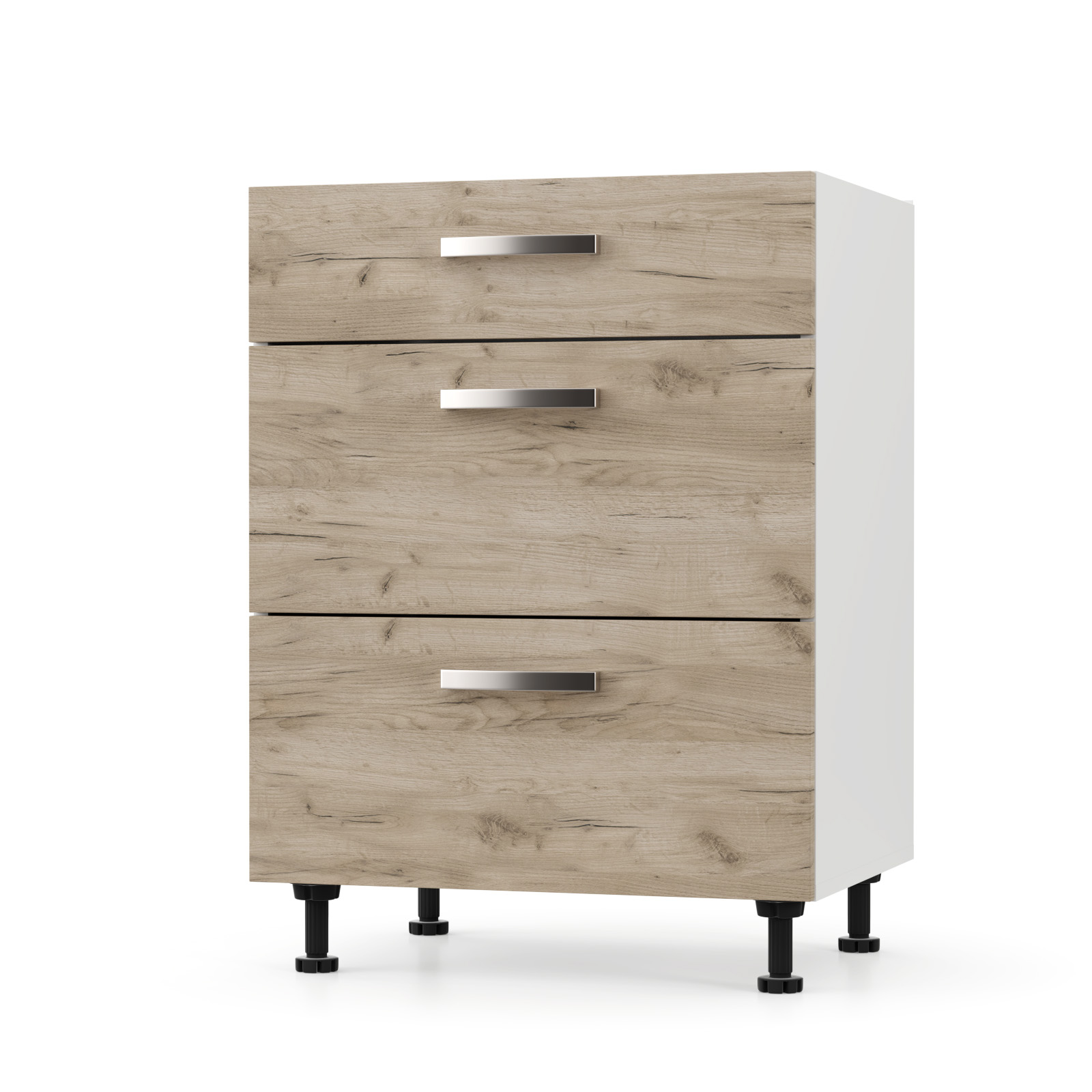 Intrahome CHARLOTΤE Συρταριέρα 125x46.5x82cm με μεταλλικά χερούλια Δρύς | P0577-V10 Intrahome-AI89276381-9
