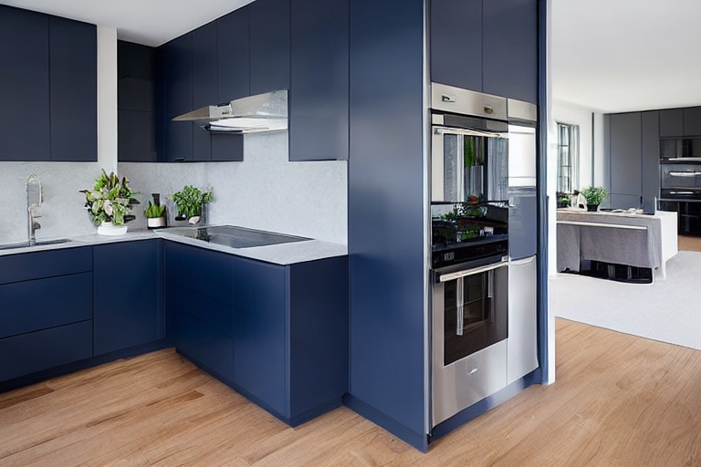 Intrahome Eterna Studio 2 χρώμα Λακέ Ναυτικό Μπλε έπιπλα κουζίνας 10 Μέτρα συνολικα τρέχον μέτρα Intrahome-65651680