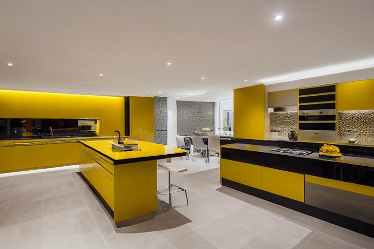 Intrahome Kyma Studio 2 χρώμα Λακέ Μουσταρδί έπιπλα κουζίνας 10 Μέτρα συνολικα τρέχον μέτρα Intrahome-65651700