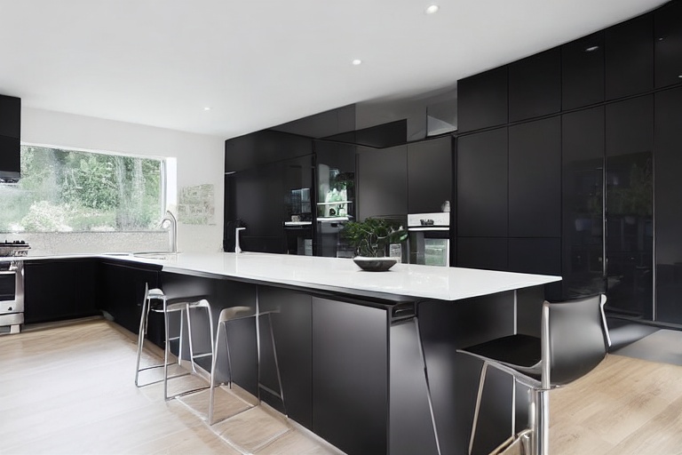 Intrahome Thalassa Design 2 χρώμα Λακέ Μαύρο Ματ έπιπλα κουζίνας 10 Μέτρα συνολικα τρέχον μέτρα Intrahome-65651808