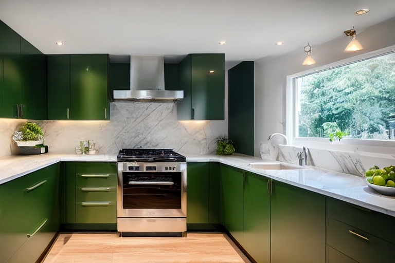 Intrahome Alkyoni Concept 2 χρώμα Λακέ Πράσινο Δάσους έπιπλα κουζίνας 10 Μέτρα συνολικα τρέχον μέτρα Intrahome-65651821