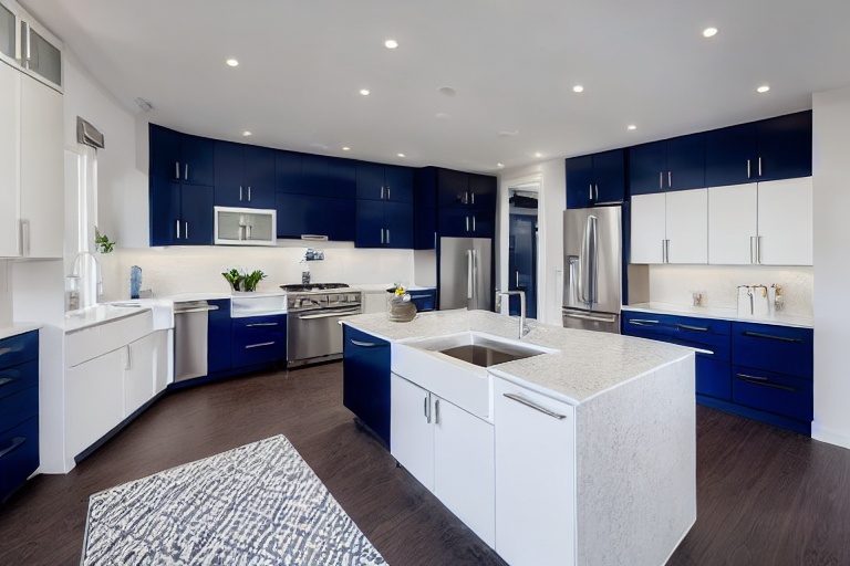Intrahome Iris Design 2 χρώμα Νησί Μπλε & Λευκό Περίμετρος έπιπλα κουζίνας 10 Μέτρα συνολικα τρέχον μέτρα Intrahome-65651888