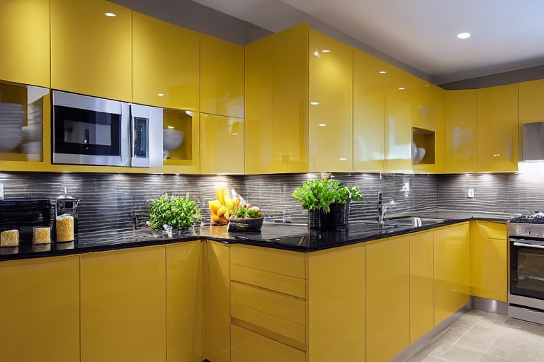 Intrahome Nordic Home 2 χρώμα Λακέ Μουσταρδί έπιπλα κουζίνας 10 Μέτρα συνολικα τρέχον μέτρα Intrahome-65652127