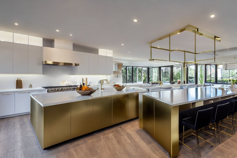 Intrahome Pearl Concept 1 χρώμα Βουρτσιστός Ορείχαλκος έπιπλα κουζίνας 10 Μέτρα συνολικα τρέχον μέτρα Intrahome-65652461