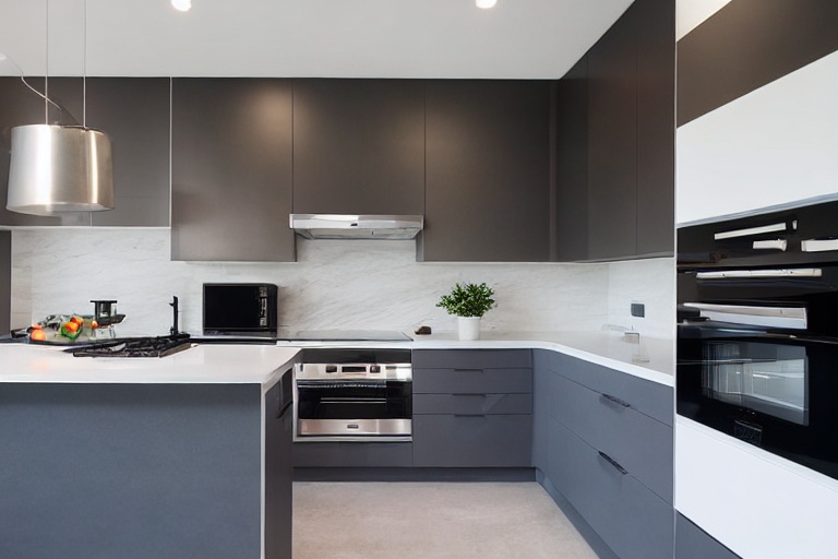 Intrahome Pearl Modern 1 χρώμα Λευκό Ματ Πάνω & Ανθρακί Κάτω έπιπλα κουζίνας 10 Μέτρα συνολικα τρέχον μέτρα Intrahome-65652464