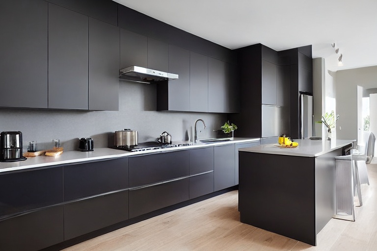 Intrahome Onyx Concept 1 χρώμα Λακέ Γκρι Σκούρο έπιπλα κουζίνας 10 Μέτρα συνολικα τρέχον μέτρα Intrahome-65652481