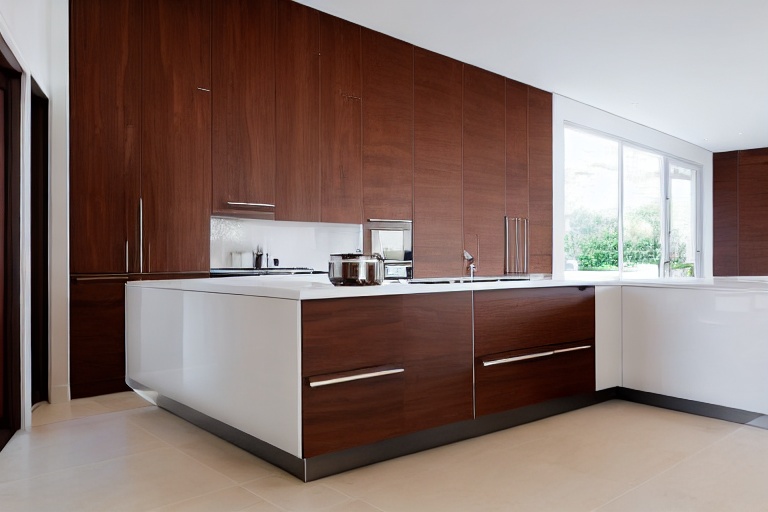 Intrahome Kyma One 1 χρώμα Λευκό Λακέ Πάνω & Καρυδιά Κάτω έπιπλα κουζίνας 10 Μέτρα συνολικα τρέχον μέτρα Intrahome-65652695