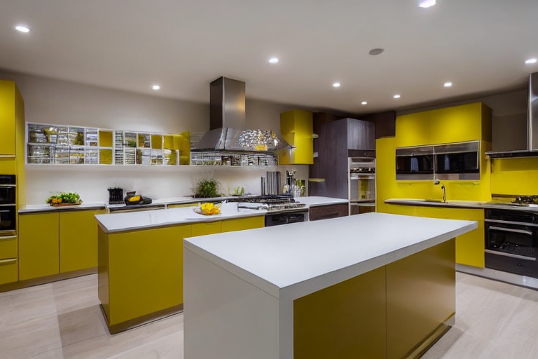 Intrahome Estia One 1 χρώμα Λακέ Μουσταρδί έπιπλα κουζίνας 10 Μέτρα συνολικα τρέχον μέτρα Intrahome-65652855