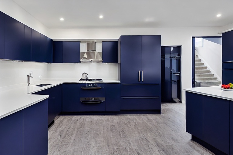 Intrahome Athena Elegance 1 χρώμα Λακέ Ναυτικό Μπλε έπιπλα κουζίνας 10 Μέτρα συνολικα τρέχον μέτρα Intrahome-65652919