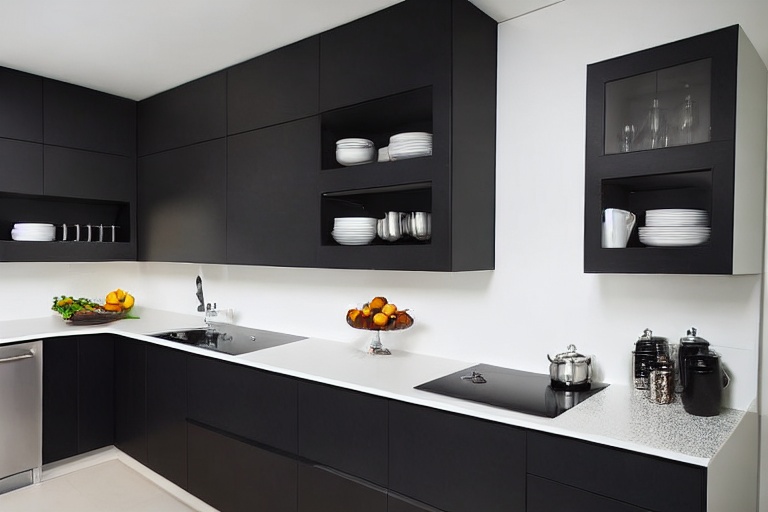 Intrahome Aster Modern 1 χρώμα Μαύρο Μεταλλικό Ματ έπιπλα κουζίνας 10 Μέτρα συνολικα τρέχον μέτρα Intrahome-65653084