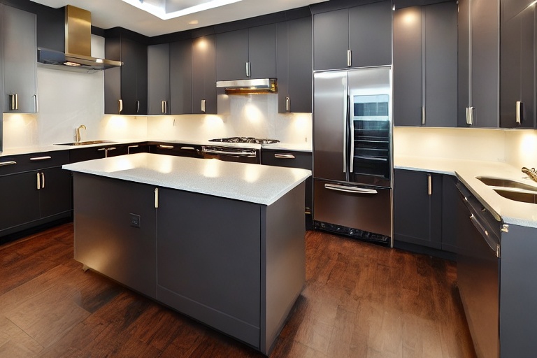 Intrahome Urban Modern 1 χρώμα Χρυσό & Σκούρο Γκρι έπιπλα κουζίνας 10 Μέτρα συνολικα τρέχον μέτρα Intrahome-65653164