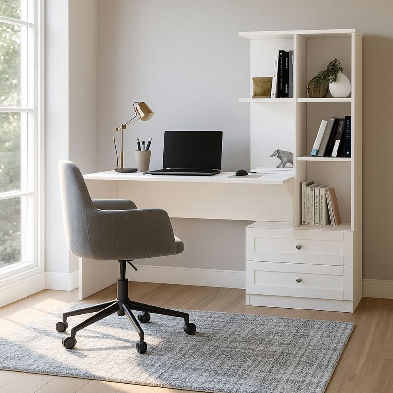 Γραφείο εργασίας Vorelli INTRAHOME χρώμα λευκό 135x60x150εκ. Intrahomextra-8728564