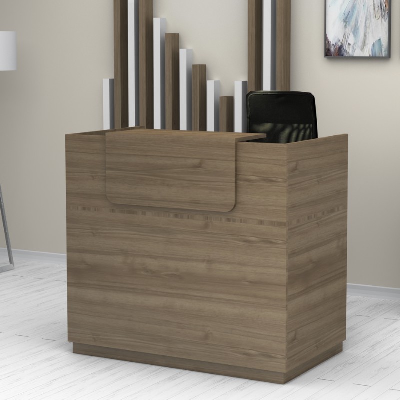 Γραφείο υποδοχής - reception Seravio Omarket χρώμα καρυδί 125x80x120εκ. Intrahomextra-8724715