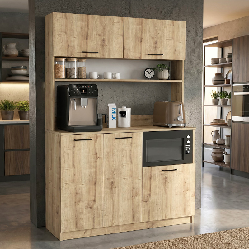 Έπιπλο κουζίνας Orvian3 3 INTRAHOME χρώμα sapphire oak 125x40x190εκ. Intrahomextra-8709350