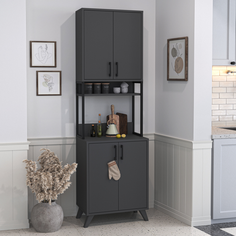 Έπιπλο κουζίνας Kastor3 INTRAHOME χρώμα ανθρακί 60x40x210εκ. Intrahomextra-8710208