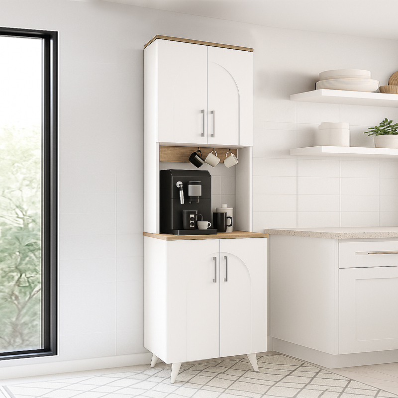 Έπιπλο κουζίνας Velmora3 2 INTRAHOME χρώμα λευκό - rota oak 60x40x205εκ. Intrahomextra-8710098