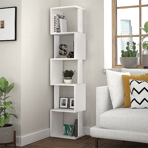 Βιβλιοθήκη Calista Omarket χρώμα λευκό 15x30x175εκ. Intrahomextra-8717334