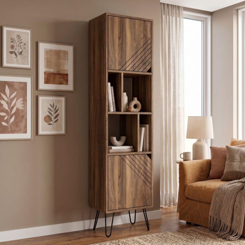Βιβλιοθήκη Torvian2 Omarket χρώμα καρυδί 45x35x185εκ. Intrahomextra-8718268