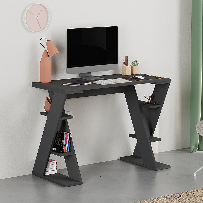 Γραφείο εργασίας Nerissa Omarket χρώμα ανθρακί 75x50x95εκ. Intrahomextra-8727805
