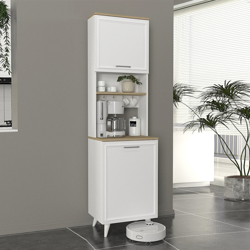 Έπιπλο κουζίνας Selvara3 1 INTRAHOME χρώμα λευκό - rota oak 65x39x190εκ. Intrahomextra-8709733