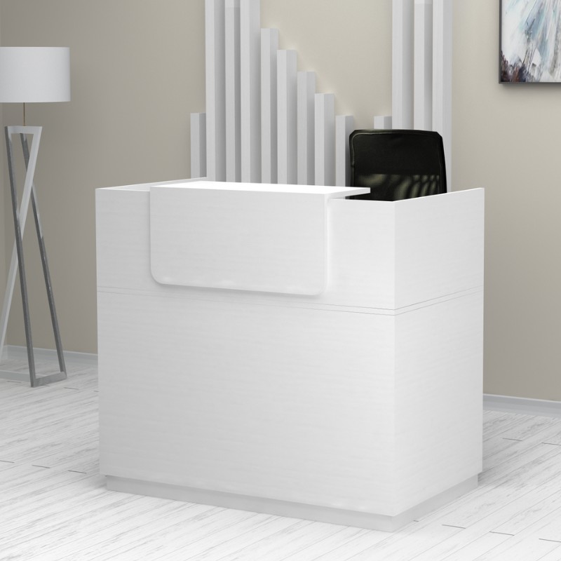 Γραφείο υποδοχής - reception Seravio Omarket χρώμα λευκό 110x80x115εκ. Intrahomextra-8726899