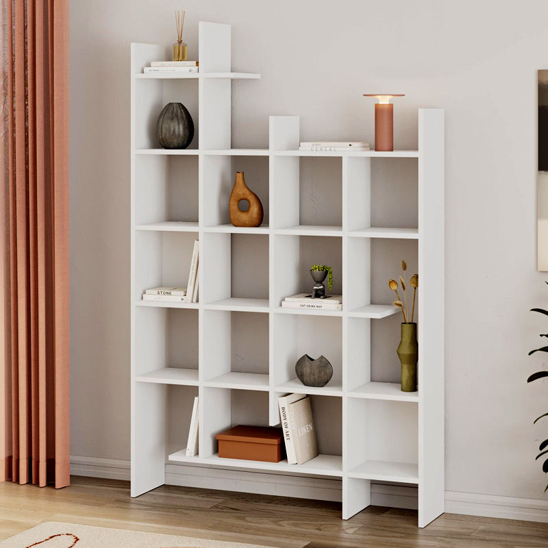 Βιβλιοθήκη Doreon2 Omarket χρώμα λευκό 145x25x195εκ. Intrahomextra-8719517