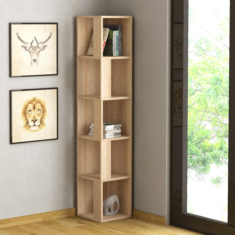Βιβλιοθήκη γωνιακή Zelora2 Omarket χρώμα sapphire oak 10x31x175εκ. Intrahomextra-8718962