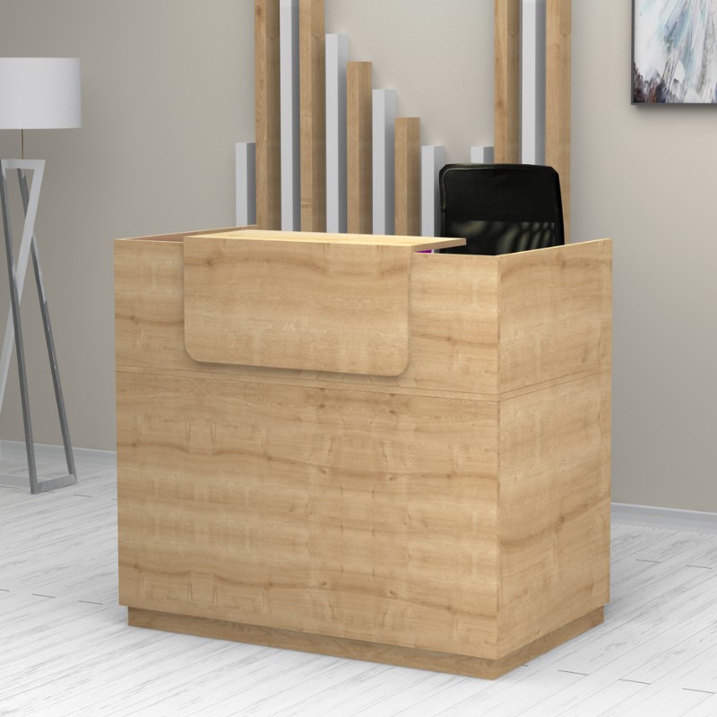 Γραφείο υποδοχής - reception Seravio Omarket χρώμα φυσικό οξιάς 110x80x115εκ. Intrahomextra-8726822