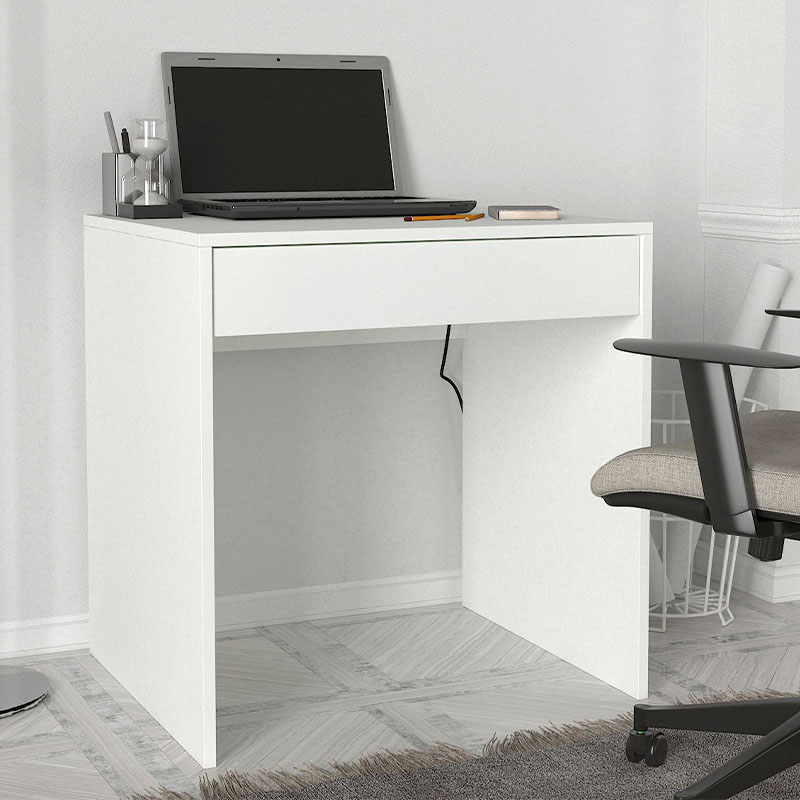 Γραφείο εργασίας Asteron Omarket χρώμα λευκό 30x60x90εκ. Intrahomextra-8732109
