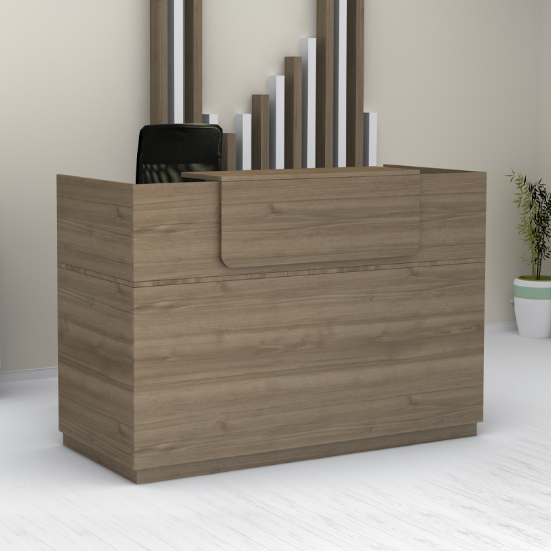 Γραφείο υποδοχής - reception Seravio Omarket χρώμα καρυδί 165x80x120εκ. Intrahomextra-8725793