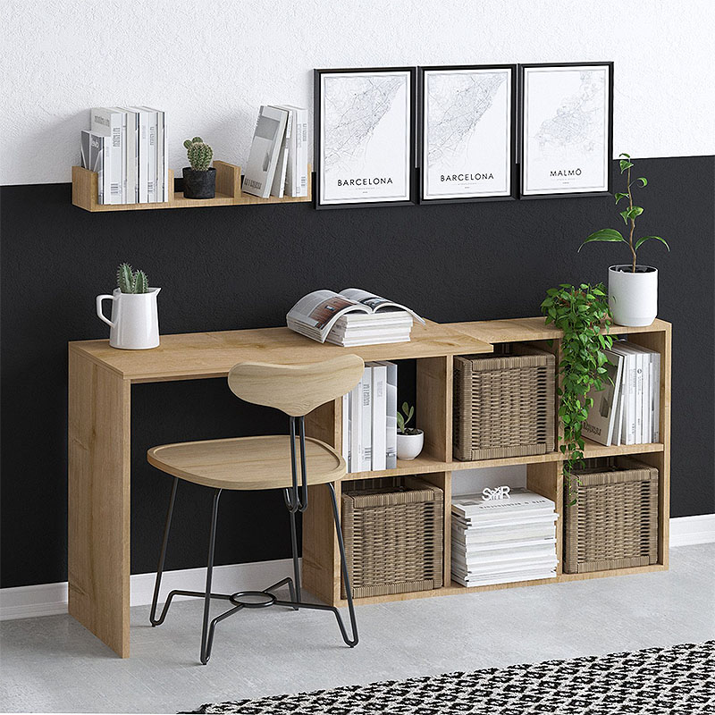 Γραφείο εργασίας Vantoro Omarket χρώμα φυσικό οξιάς 150x35x85εκ. Intrahomextra-8731338