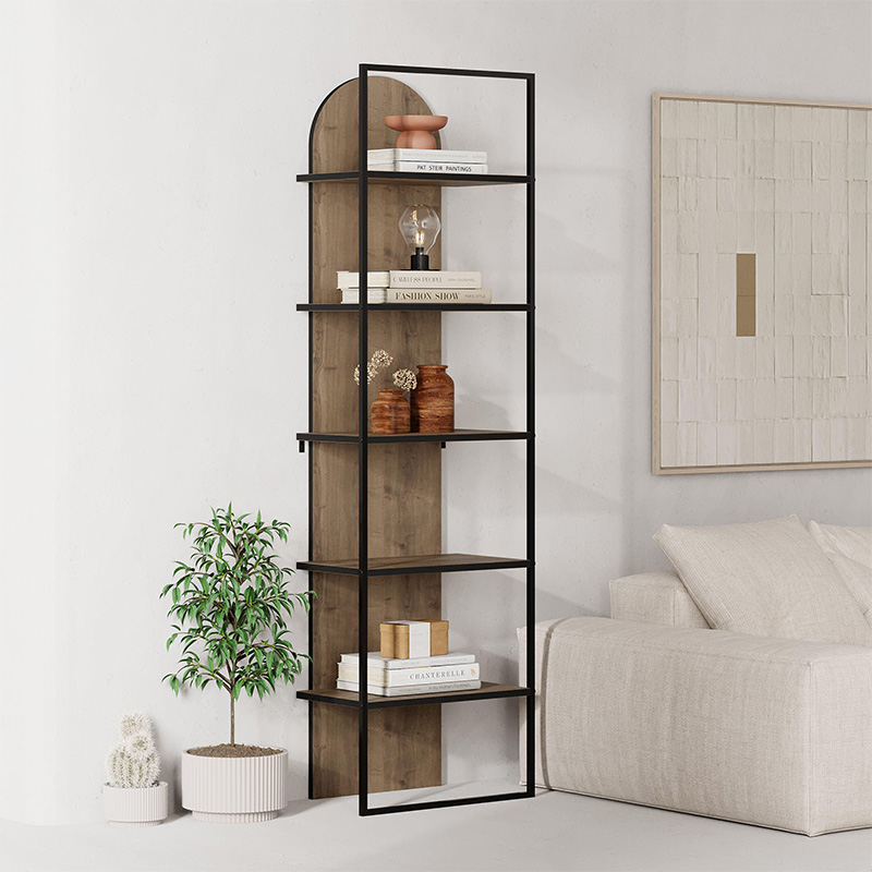 Βιβλιοθήκη Rovena2 Omarket χρώμα ανοιχτό καρυδί 65x31x200εκ. Intrahomextra-8715845
