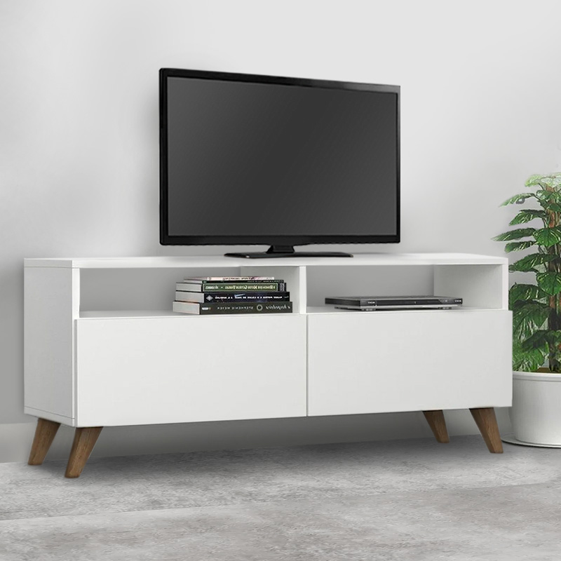 Έπιπλο τηλεόρασης Zelora4 Omarket χρώμα λευκό 85x35x65εκ. Intrahomextra-8700546