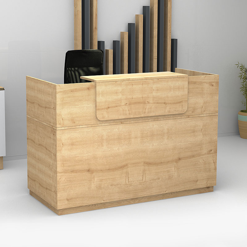 Γραφείο υποδοχής - reception Seravio Omarket χρώμα φυσικό οξιάς 165x60x120εκ. Intrahomextra-8727180