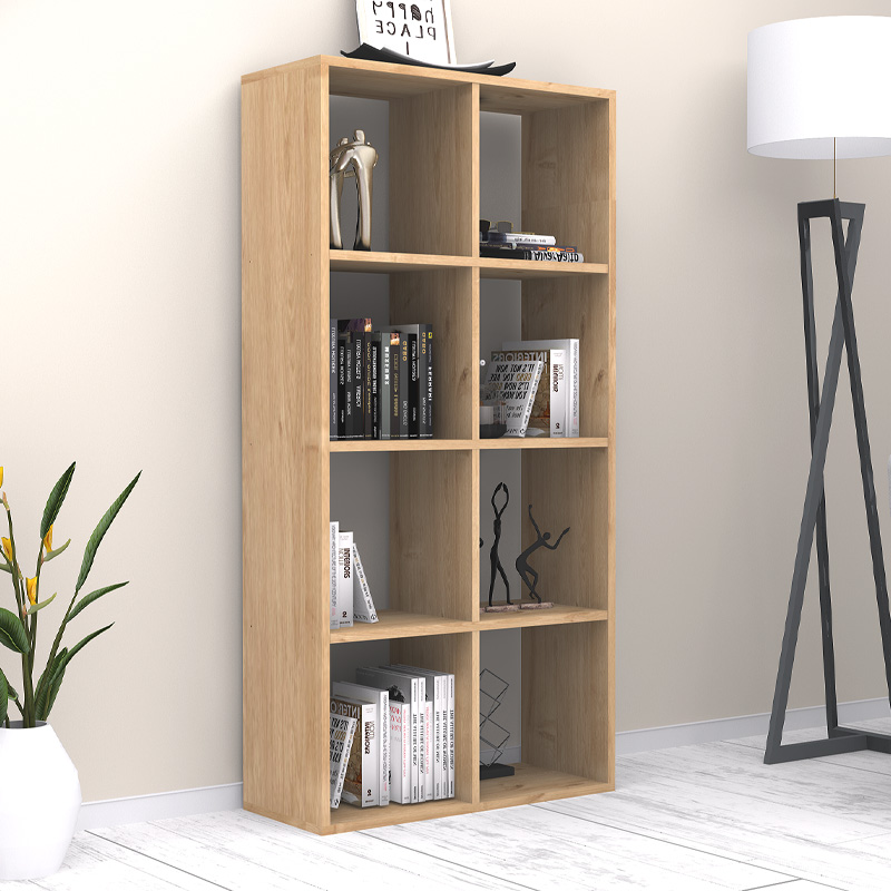 Βιβλιοθήκη Zanvero2 Omarket χρώμα φυσικό οξιάς 75x39x150εκ. Intrahomextra-8716423
