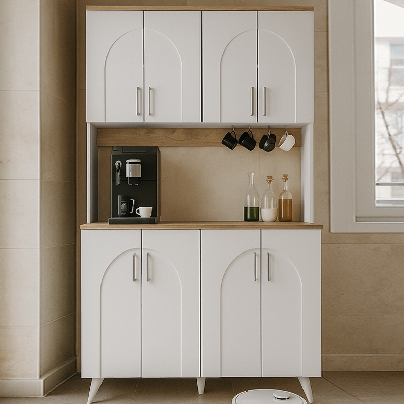 Έπιπλο κουζίνας Velmora3 4 INTRAHOME χρώμα λευκό - rota oak 120x40x205εκ. Intrahomextra-8710153