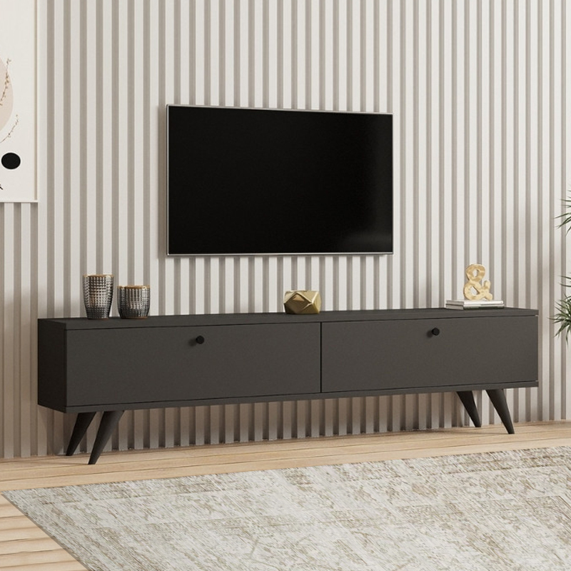 Έπιπλο τηλεόρασης Calista4 Omarket χρώμα ανθρακί 120x25x50εκ. Intrahomextra-8694311