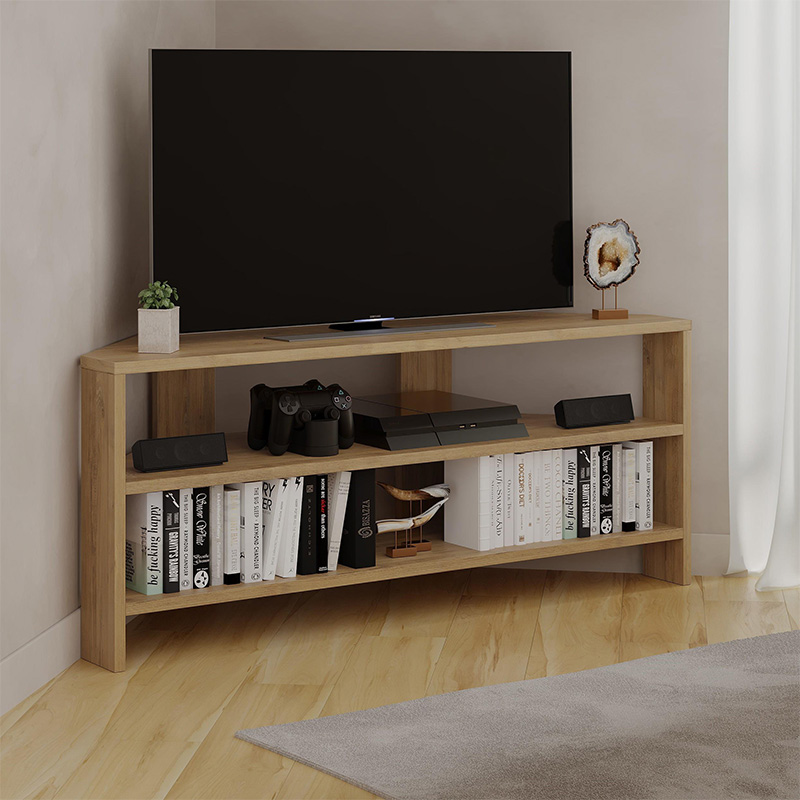 Έπιπλο τηλεόρασης γωνιακό Cavero4 Omarket χρώμα sapphire oak 70x36x60εκ. Intrahomextra-8698601