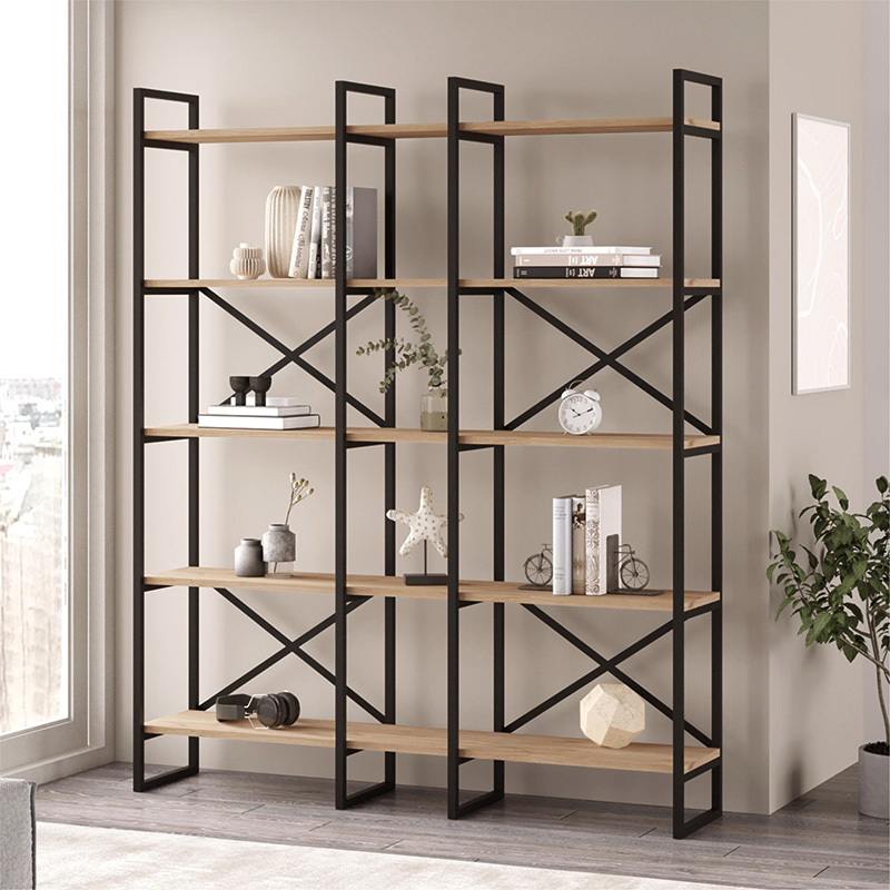 Βιβλιοθήκη Silvara2 Omarket χρώμα sepet oak 120x30x185εκ. Intrahomextra-8717062