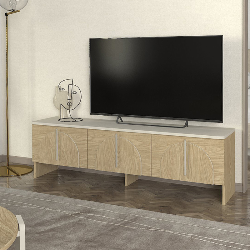 Έπιπλο τηλεόρασης Norevia5 Omarket χρώμα rota oak - sandstone 145x35x60εκ. Intrahomextra-8694164