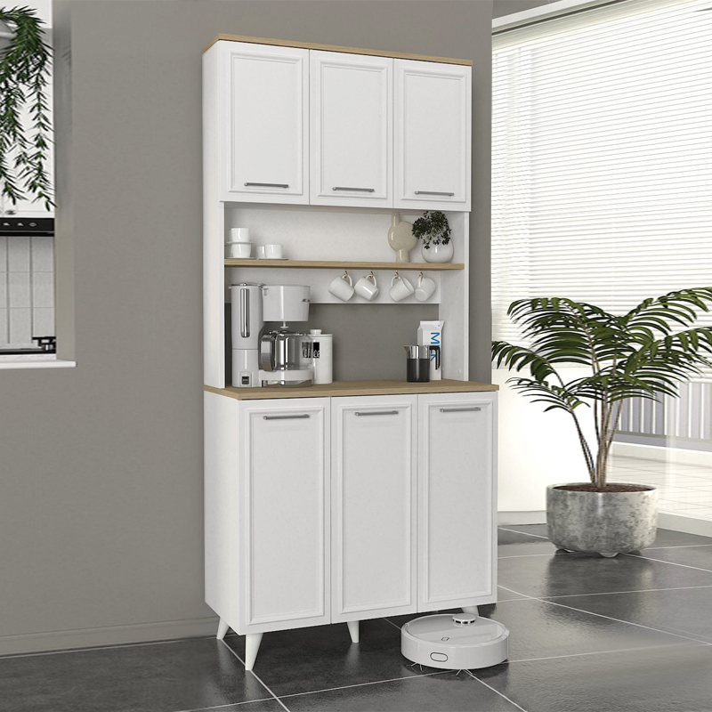 Έπιπλο κουζίνας Selvara3 3 INTRAHOME χρώμα λευκό - rota oak 90x40x205εκ. Intrahomextra-8709834