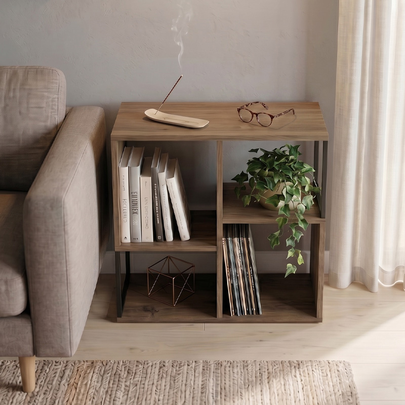 Βιβλιοθήκη Sorena2 Omarket χρώμα ανοιχτό καρυδί 65x32x70εκ. Intrahomextra-8714717
