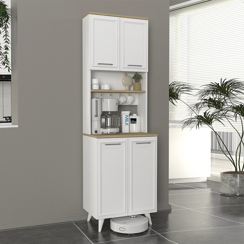 Έπιπλο κουζίνας Selvara3 2 INTRAHOME χρώμα λευκό - rota oak 60x40x205εκ. Intrahomextra-8709779